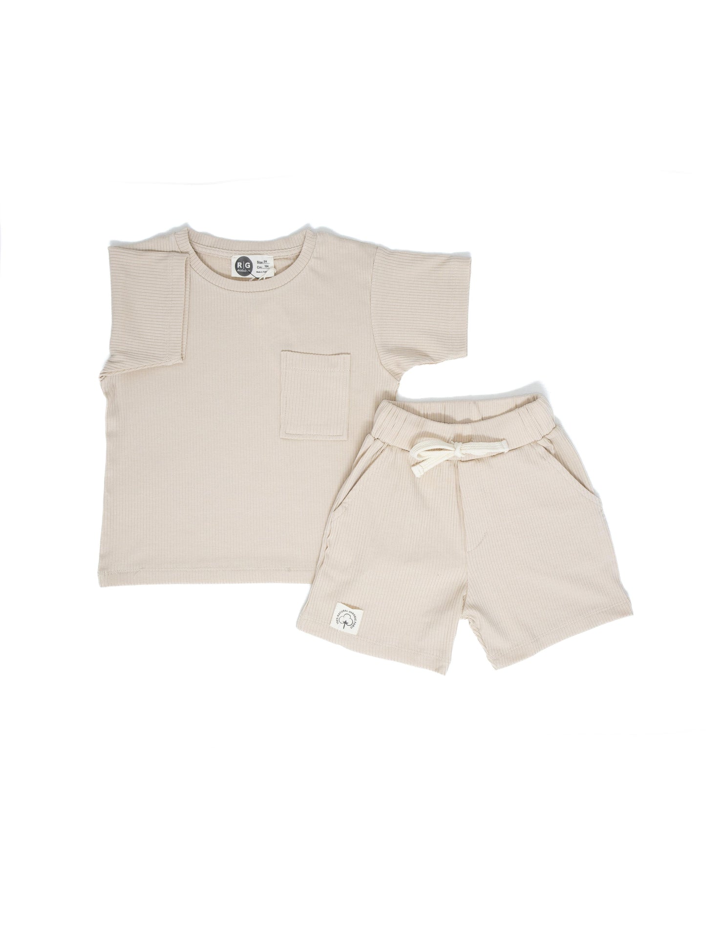 Unisex Children's 100% Lyocell Cotton Fabric T-Shirt-Shorts Set