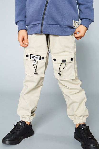 Erkek Çocuk Lastik Detaylı Cep ve İp Detaylı Pantolon