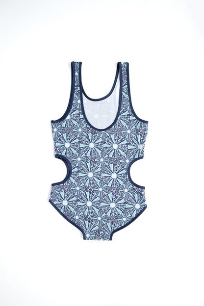 Young Girl Patterned Quick-Drying Full Lycra Swimsuit and Buckle