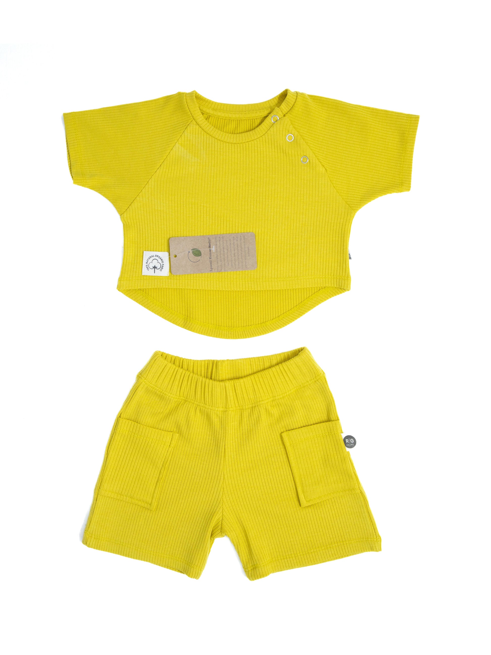 Unisex Baby 100% Lyocell Natural Fabric T-Shirt-Shorts Set