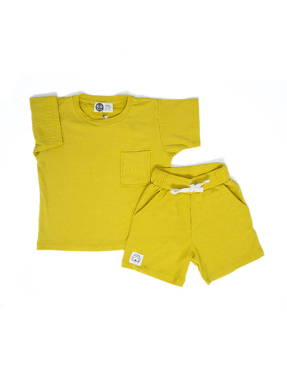 Unisex Children's 100% Lyocell Cotton Fabric T-Shirt-Shorts Set