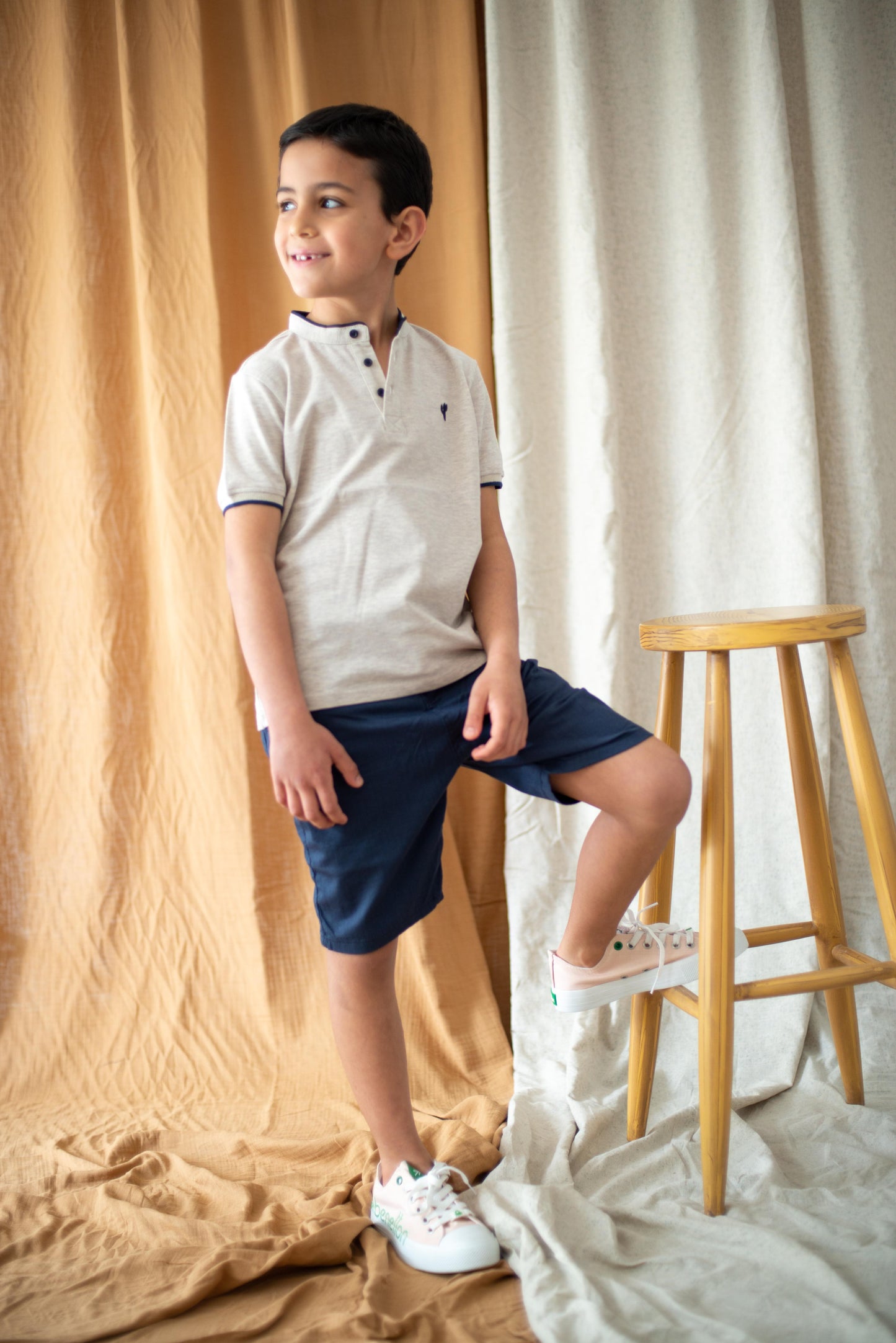 %100 Pamuk Nakış Detaylı Çocuk Polo Tişört