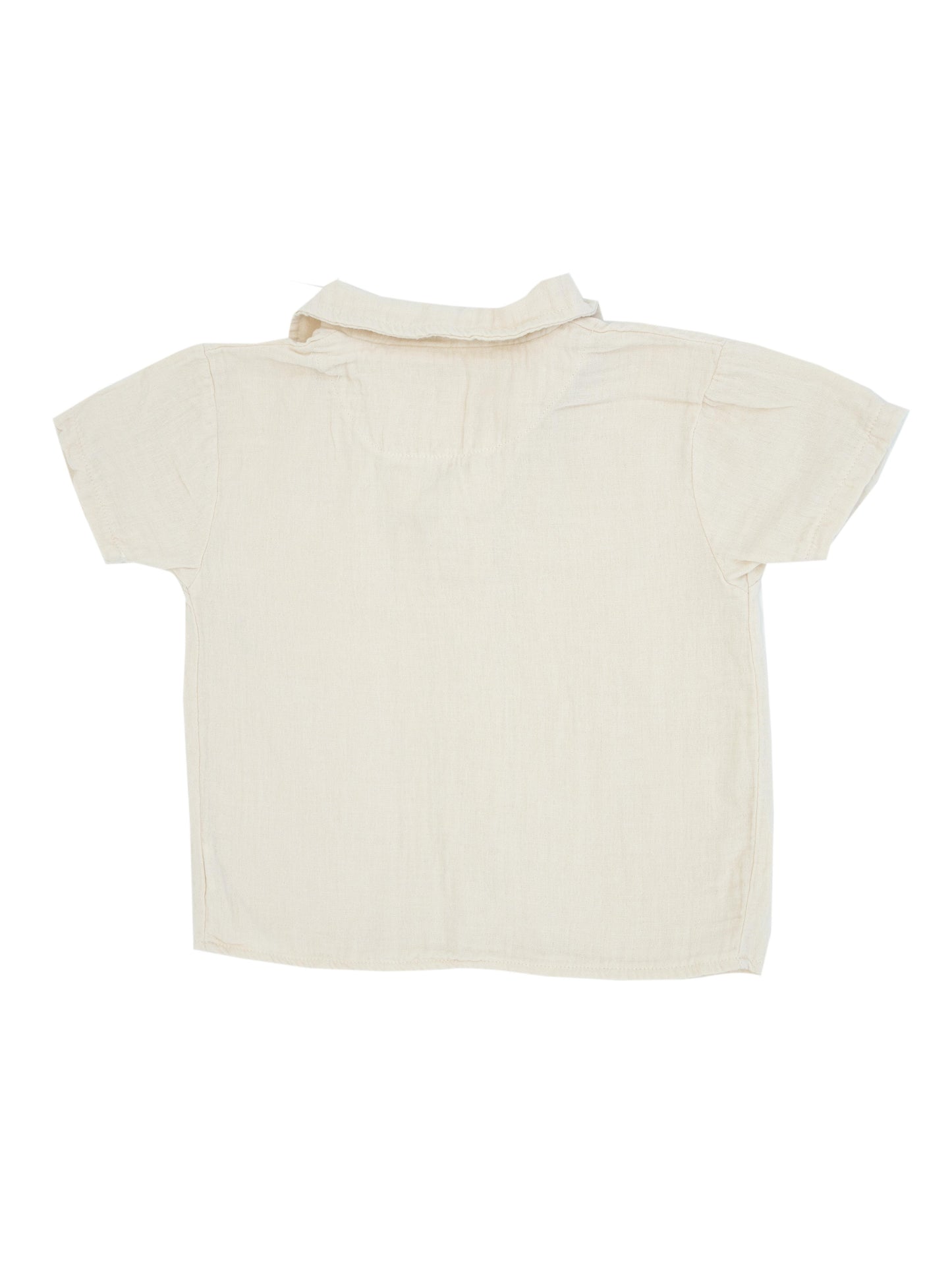 Подростковая рубашка из 100% органического муслина с короткими рукавами и пуговицами спереди