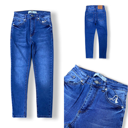 Молодежные синие джинсы унисекс