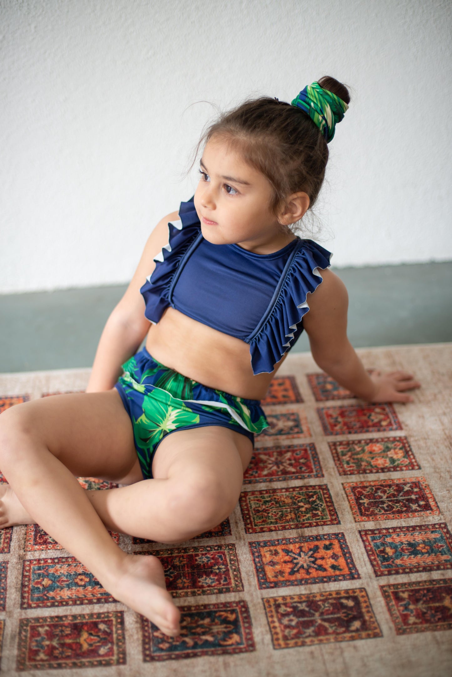 Kız Çocuk Çabuk Kuruyan 2'li Bikini Seti ve Saç Bandı