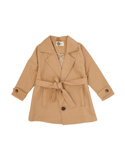 Kids Lined Button Front Trench Coat