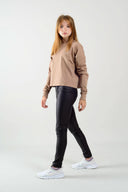 Young Girl Turtleneck Short Sweatshirt