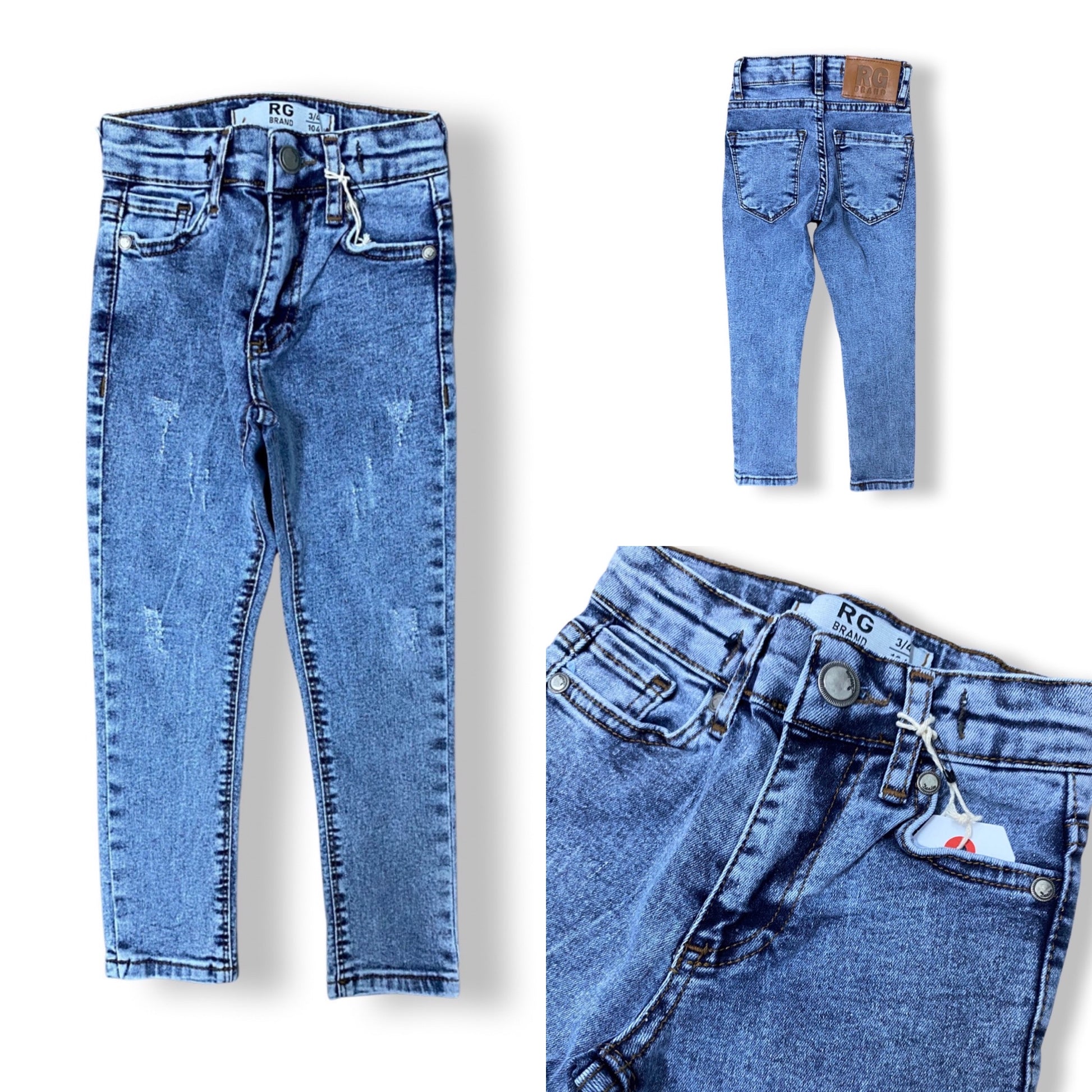 R.G. Jeans Dark Blue Kids Plain Faded Jeans at Rs 150/piece in